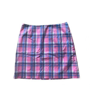 Lilly Pulitzer Womens Pink Blue Plaid Preppy Striped Coastal Mini Skirt Size 8